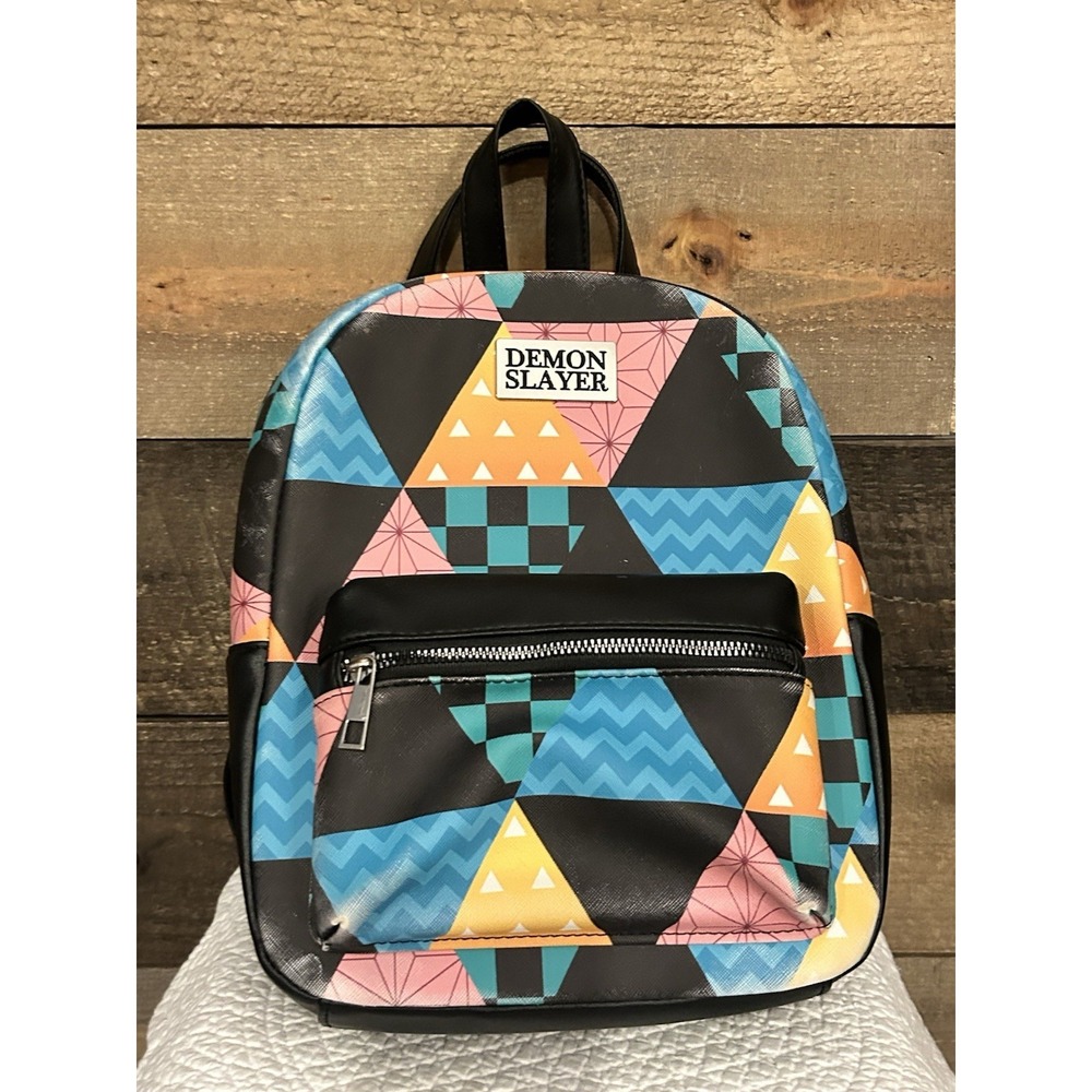 Demon Slayer Mini Backpack Patchwork Anime Tanjiro Nezuko Zenitsu‎ Bioworld